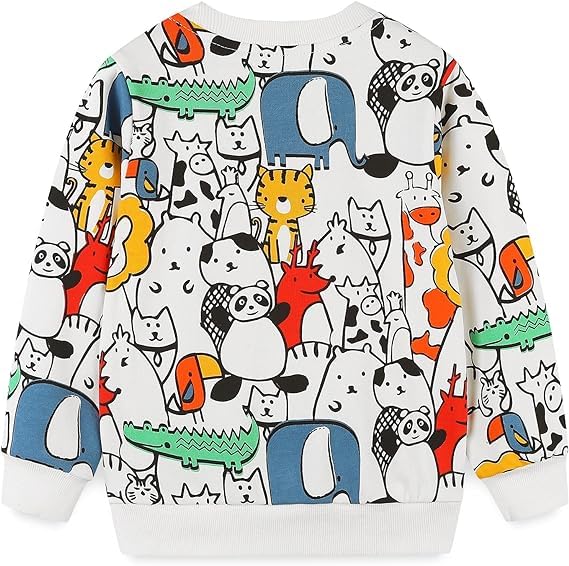 MAGIC Boys' T-Shirt Chest Printed Full Sleeves Sweatshirt for Winters White3 (8-9 Years) - Image 2 thumbnail
