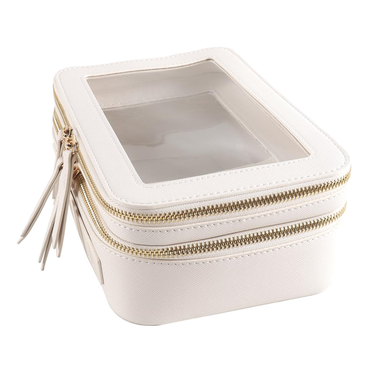 Grobo Przezroczysta kosmetyczka podróżna, 23,5×16×9 cm, zgodna z przepisami, organizer na kosmetyki dla kobiet, biała