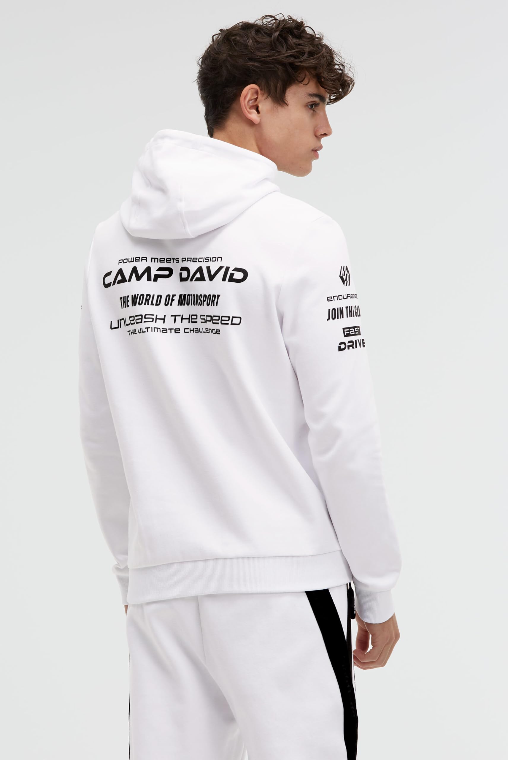 Camp David Herren Hoodie aus Interlock mit Rubber Artworks