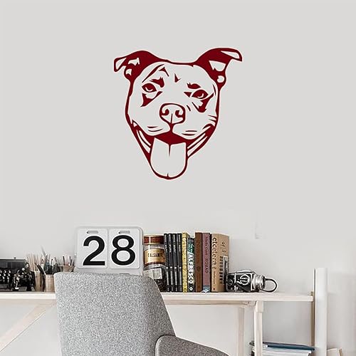 Miniatura 5 de Pitbull - Plantilla de cara 1 (borgoña) (juego de 2) calcomanías de vinilo impermeables de alta calidad para laptop, accesorio de teléfono, casco,