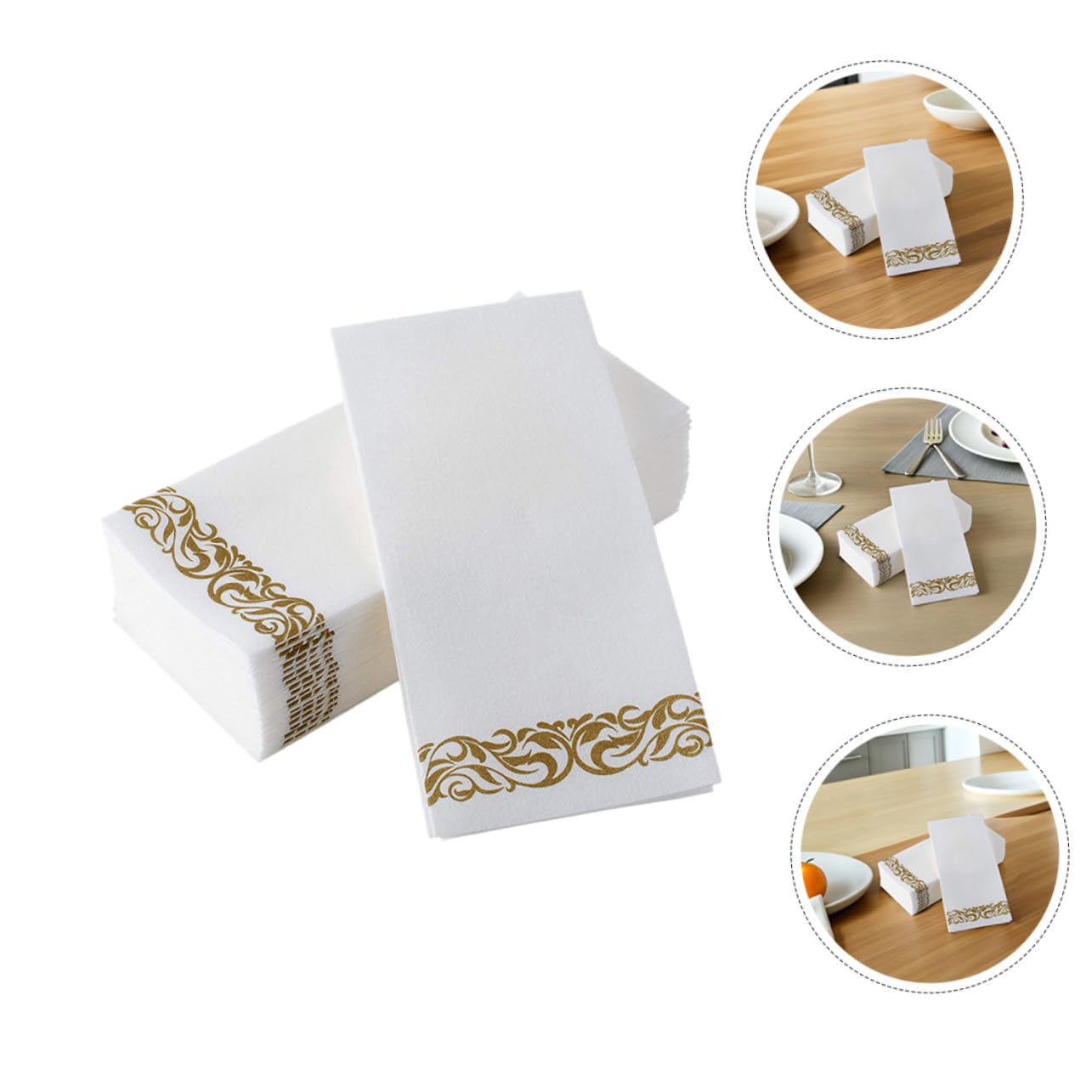 75 piezas Servilletas de Papel Decorativas Diseño Europeo Plegadas para Cenas Bodas y Uso Hogar y Restaurante