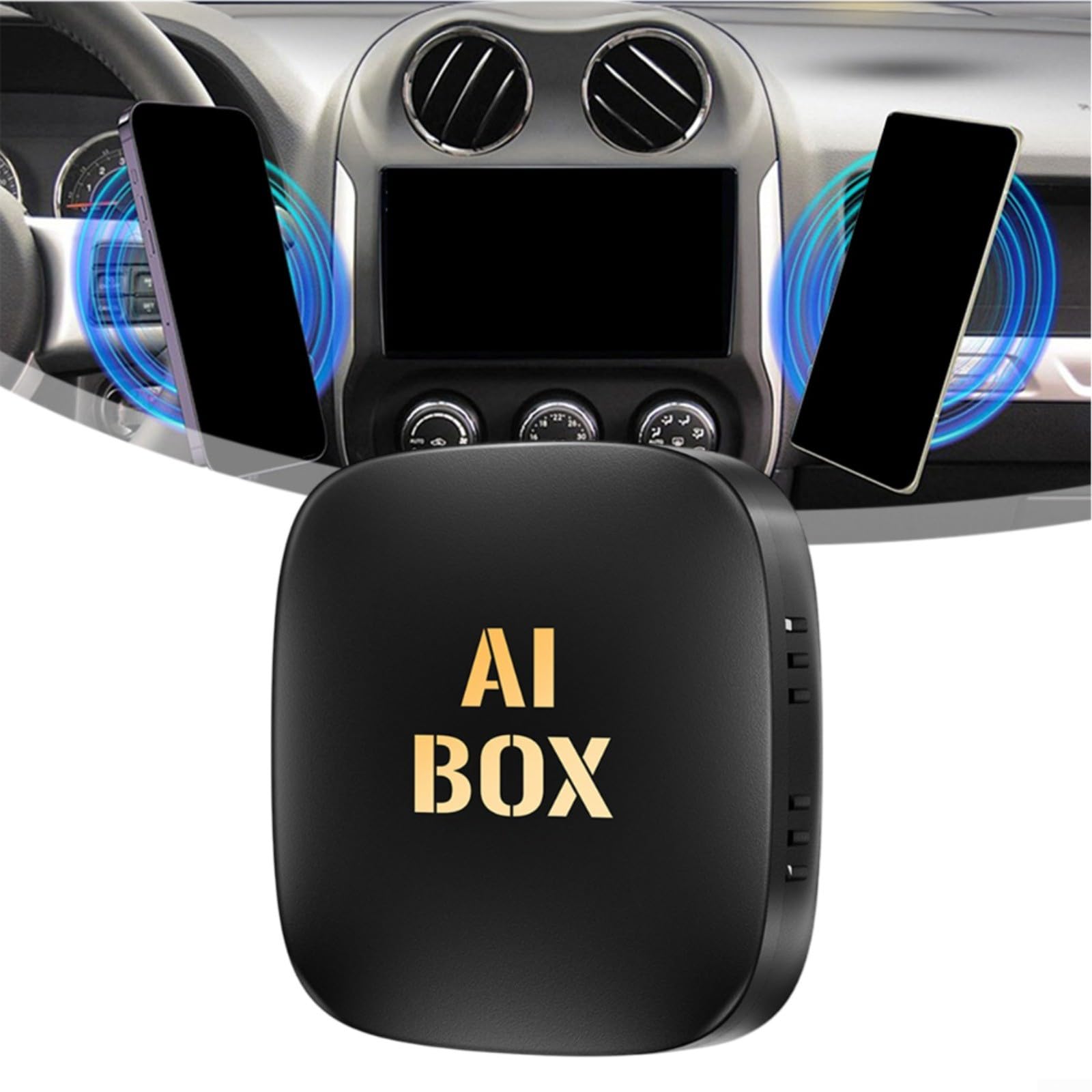 2+16G AI Box Wireless, Per CarPlay A Per Android 13 Adattatore Dongle Per Auto Con Cablato Per CarPlay Mirror Link BT 5.0 Nero