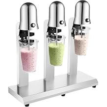 3 Heads Commercial Milkshake Maker Machine, 18000RMP Automatic Milk Mix Milkshake Mixer with Clear PC Cups, Electric Bubble Tea Shaker Machine for Milkshake, Fruit Smoothie, Matcha Milk Foam