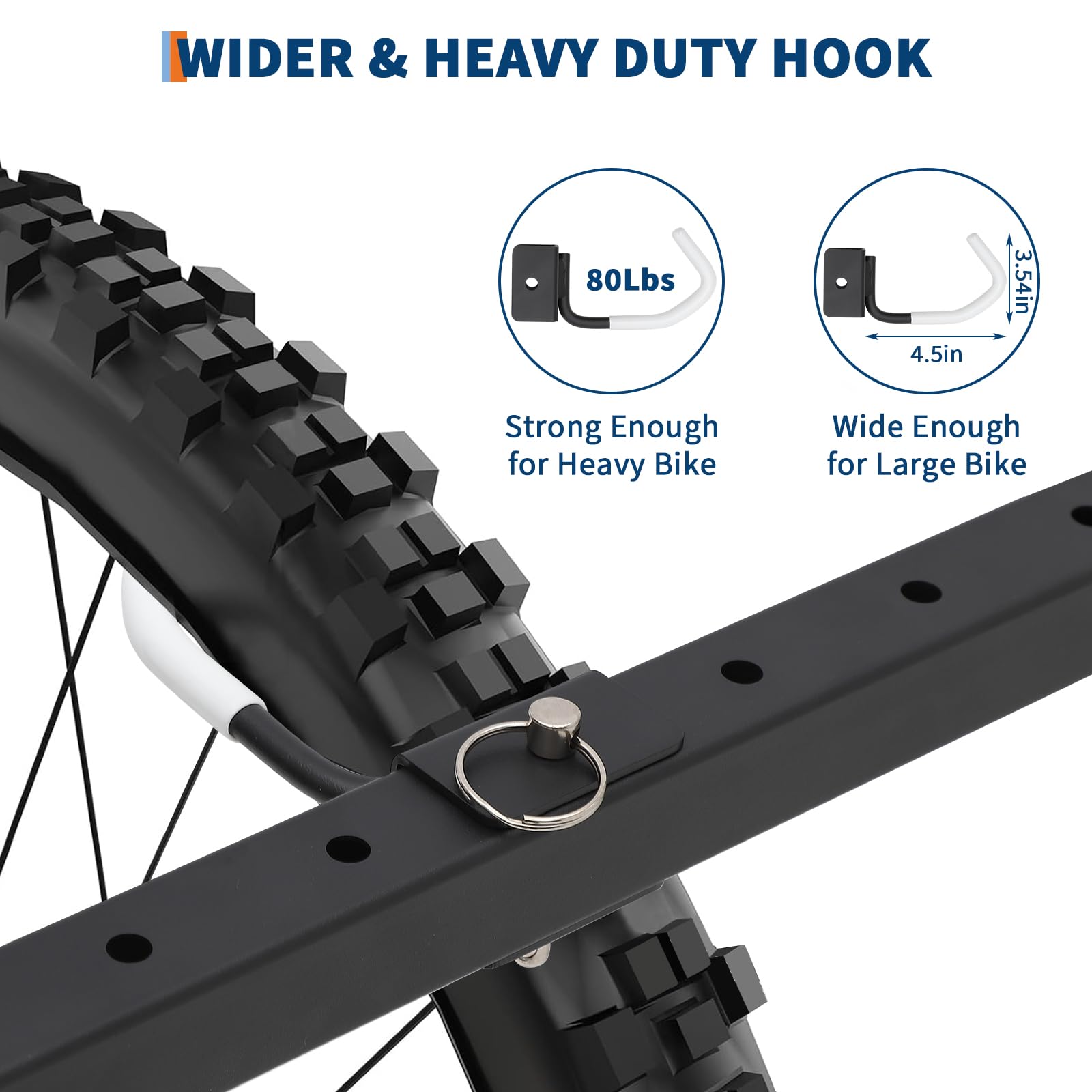 Garvee Soporte de Almacenamiento para 5 Bicicletas Resistente, con Patas Ajustables y Ganchos Recubiertos de PVC, Capacidad 300 lbs (136 kg), Organizador de Acero para Interior y Exterior