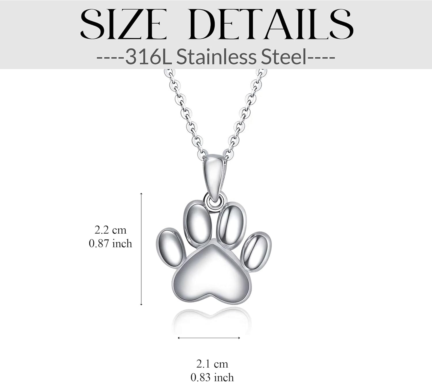 Paw Urn Necklace Cremation Jewelry for Ashes for Dog/Cat Paw Print Pet Urn Pendant Memorial Keepsake Ashes Locket for Women Men - Image 6
