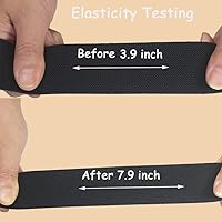 Vista 5 de Banda elástica de punto negro de 1-1/2 pulgadas, 10 yardas, 1.496 in, tejido de sarga de doble cara, correas elásticas pesadas, banda elástica