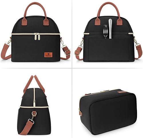 Miniatura 5 de Hafmall Loncheras para mujer, loncheras para mujeres, lonchera aislada para adultos, para el trabajo, con correa para el hombro, 3.5 galones, color