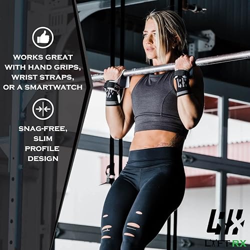 Miniatura 9 de LYFT-RX Muñequeras para levantamiento de pesas, gimnasio, entrenamiento cruzado, levantamiento de pesas, deportes, 4.5 pulgadas, bandas elásticas