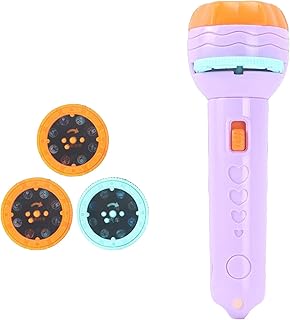 Pictures Torch Projector 24 Pictures Flashlight Projector Torch Sleep Story Slide Projector Educational Bedtime Cognition Device (Purple)