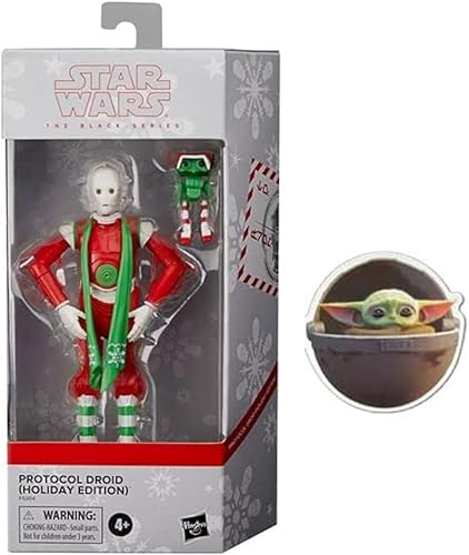 Star Wars The Black Series Holiday Edition Colección exclusiva de Navidad, figuras coleccionables con temática navideña + calcomanía (droide de