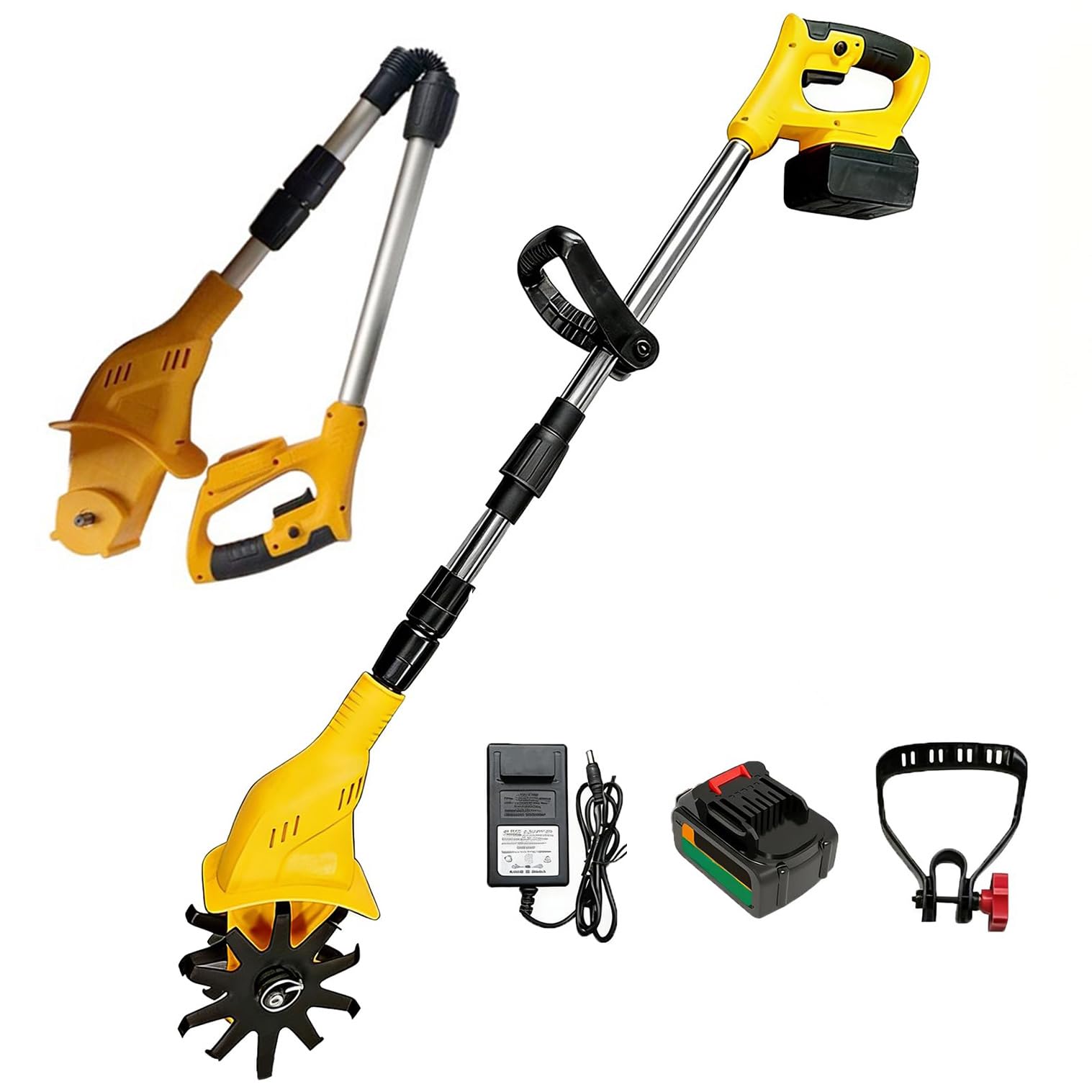 Cultivateur à main pliable 1300w pour assouplir les sols durs et compacts