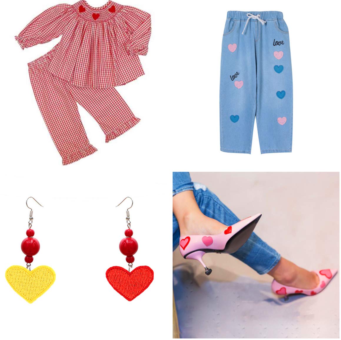 MSCFTFB - 33 parches bordados de corazón pequeño para coser o coser, adornos para ropa, chaquetas, mochilas, zapatos, reparación de decoraciones (naranja)