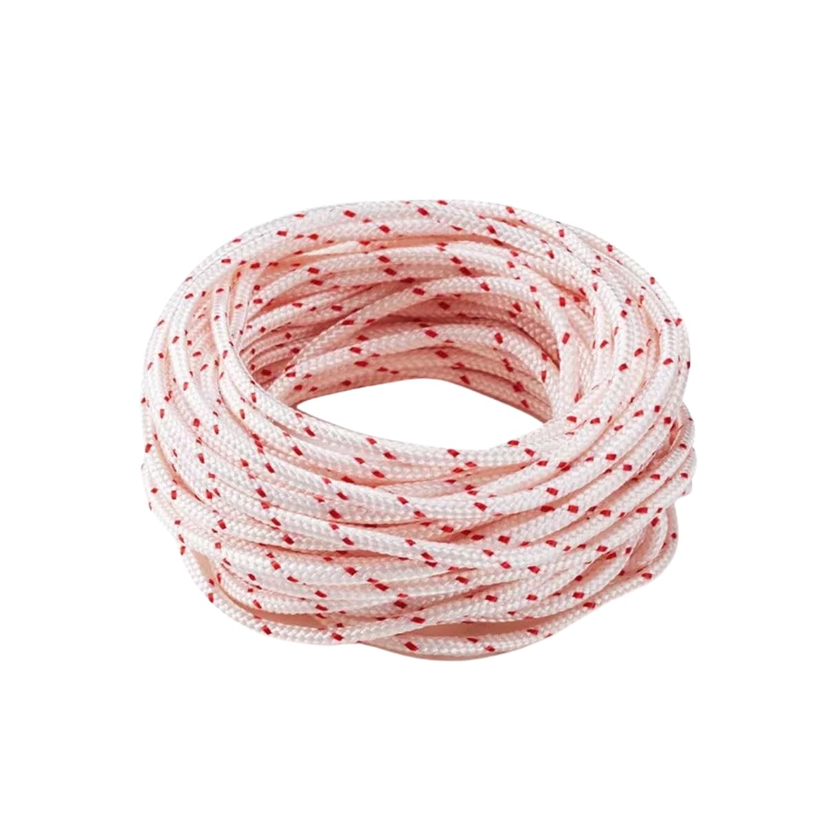 FongYeueWY 4.0mm Lawnmower Pull Cord for Petrol Lawnmower Recoil Starter Rope Replacement Universal Engine Starter for Petrol Lawnmower Chainsaw Trimmer (White+Red,4.0mm)