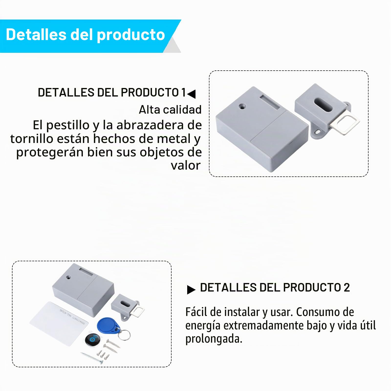 Molbory Cerradura de armario inteligente, sin agujeros, incluye 3 llaveros y 1 tarjeta, cerradura invisible, apertura electrónica de tarjetas RFID para bibliotecas de sauna, fábricas y oficinas