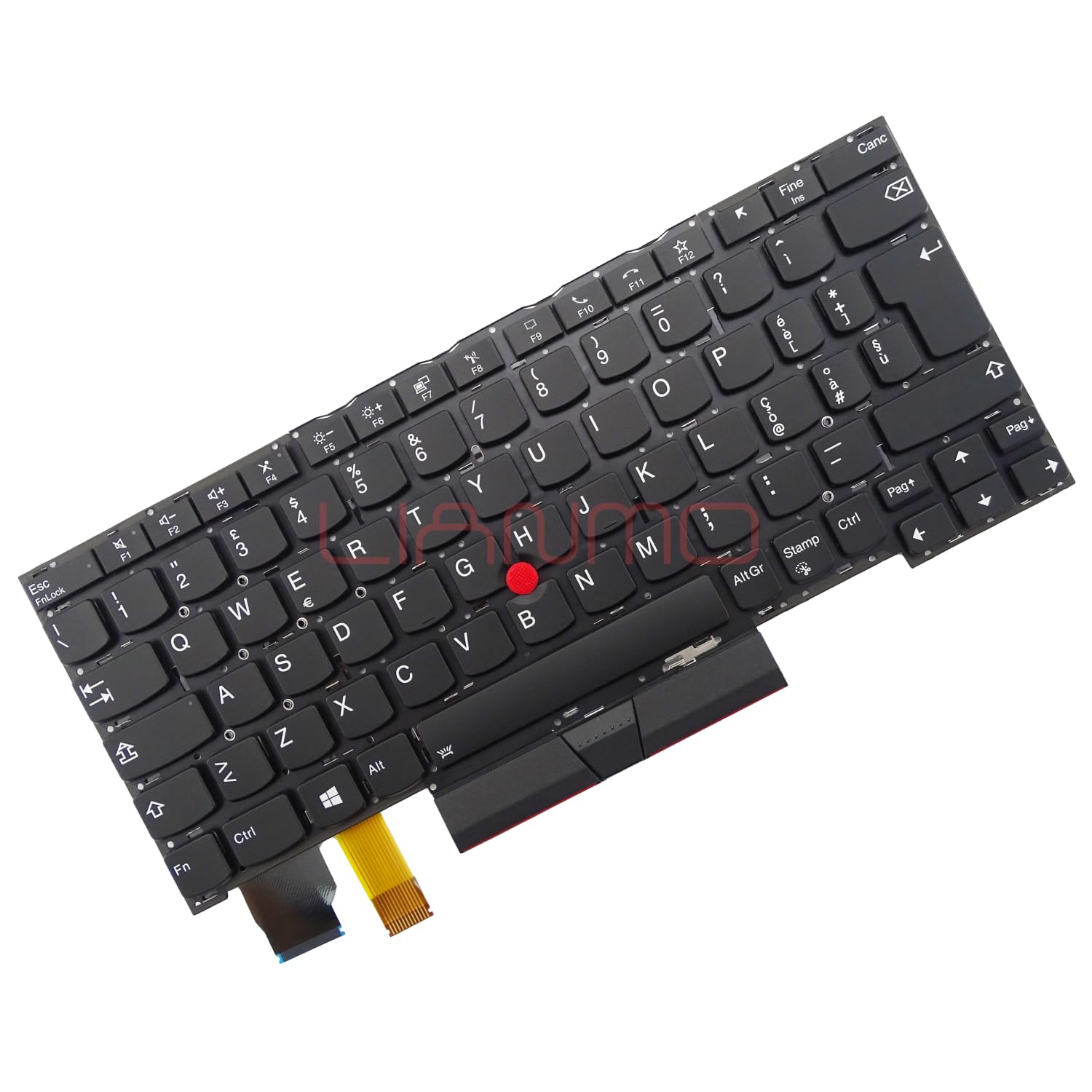 Tastiera di ricambio compatibile con Lenovo ThinkPad X13 Gen1 Yoga X390 X395 Yoga con retroilluminazione (italiana)