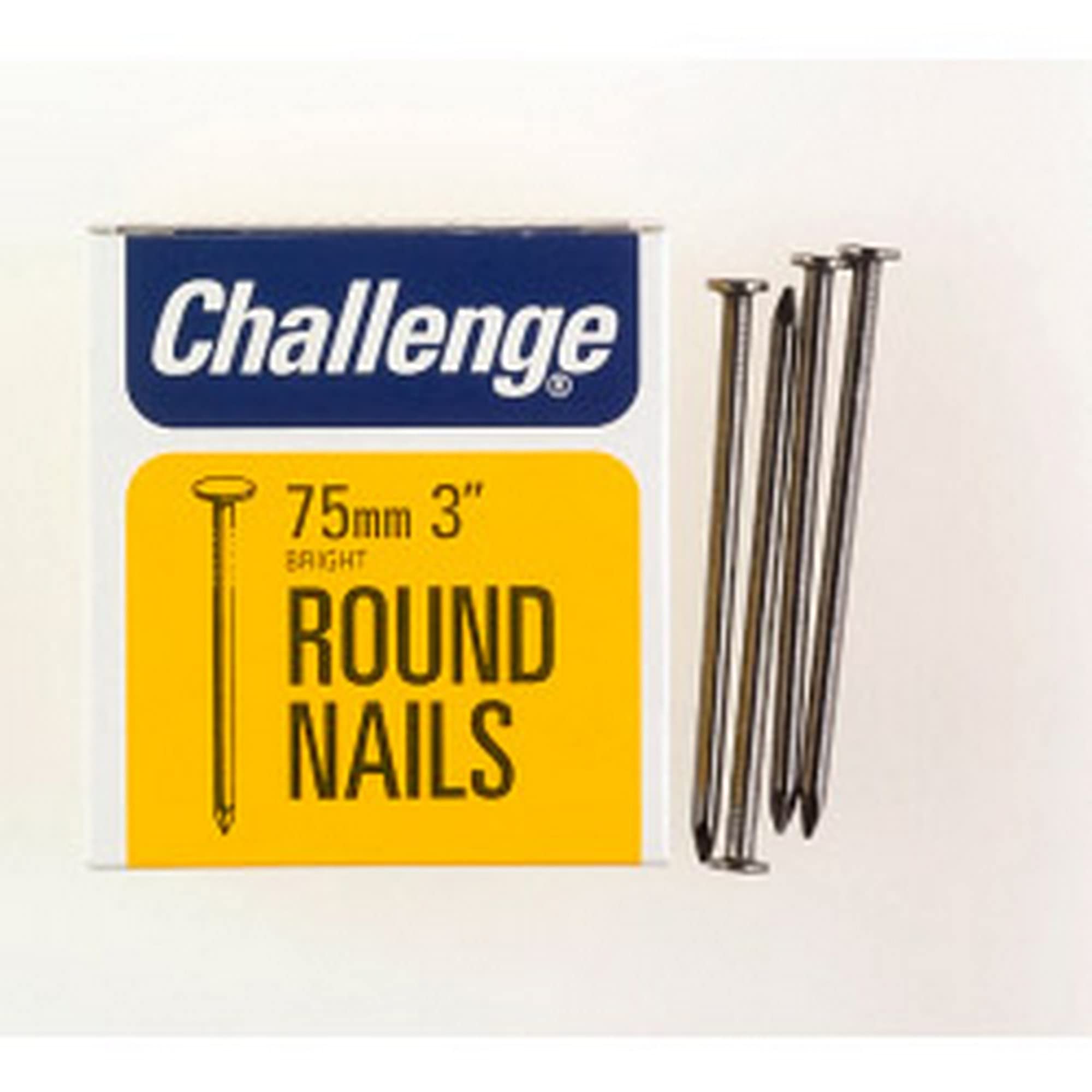 Challenge Bright Steel Round Wire Nails 75mm 225g - 12010