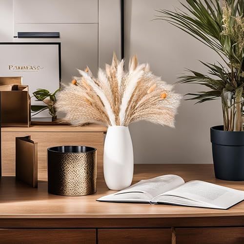 Miniatura 6 de LuxClub 100 ramos de hierba seca de las pampas que contiene colas de conejo, boda, ramo de decoración del hogar, granja, decoración bohemia para el