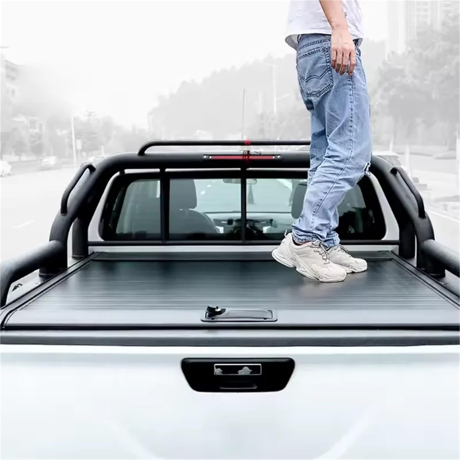 Roller Shutter Lid Compatible with Foton General G7 Mars Pickup Truck Retractable Aluminum Alloy Tonneau Cover Pick Up Trunk Bed