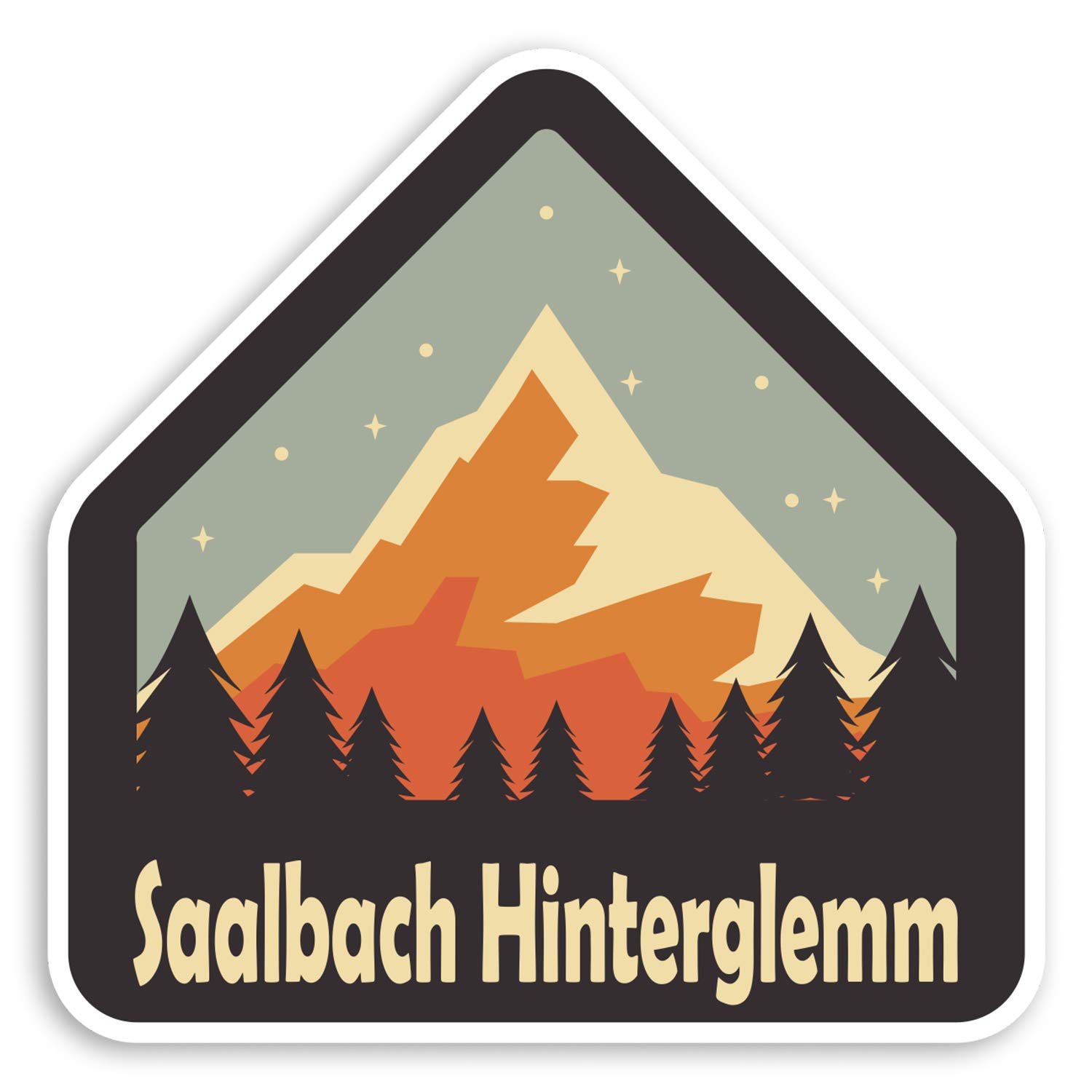 Destination Vinyl Ltd Multi 2 X 10Cm Saalbach Hinterglemm Austria Vinyl Stickers Ski Luggage Sticker #31219 (10Cm Wide)