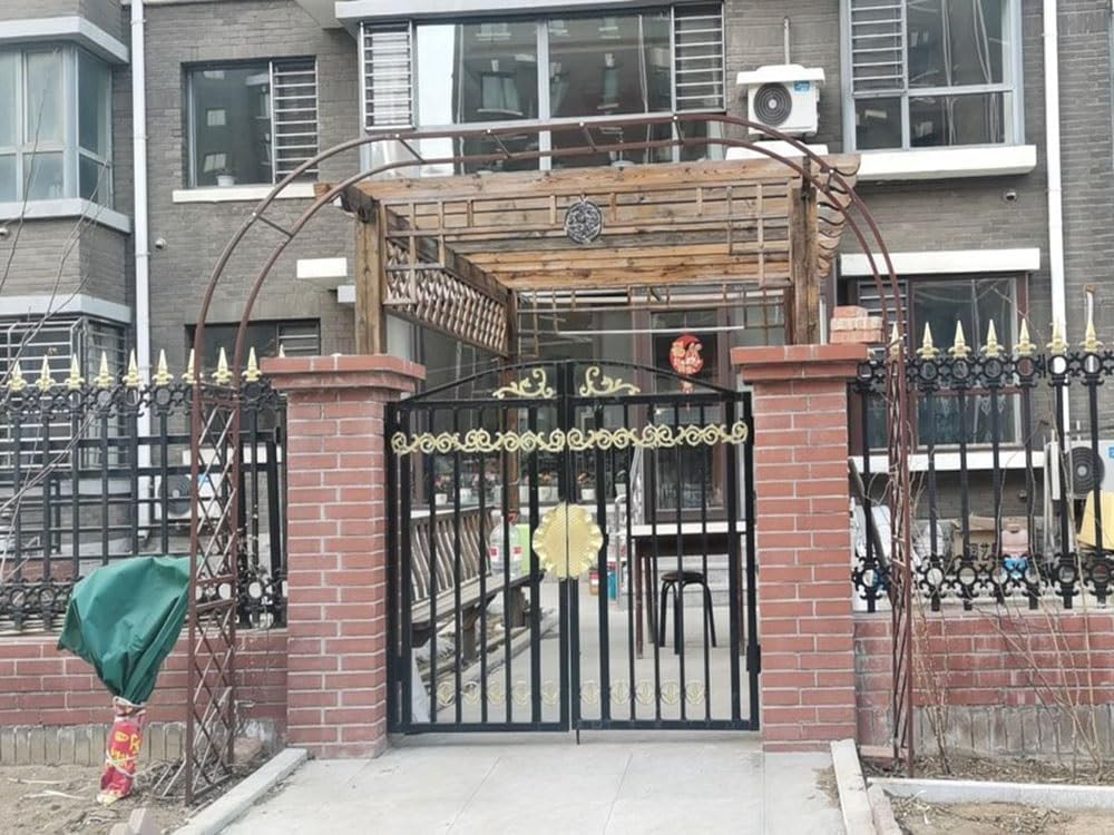Heavy Duty Rose Arch Trellis Metal Garden Arbor Arbour for Wedding Decoration, Embellishment Climber Weatherproof Pergola Archway Stand, Brown-W280xH250cm