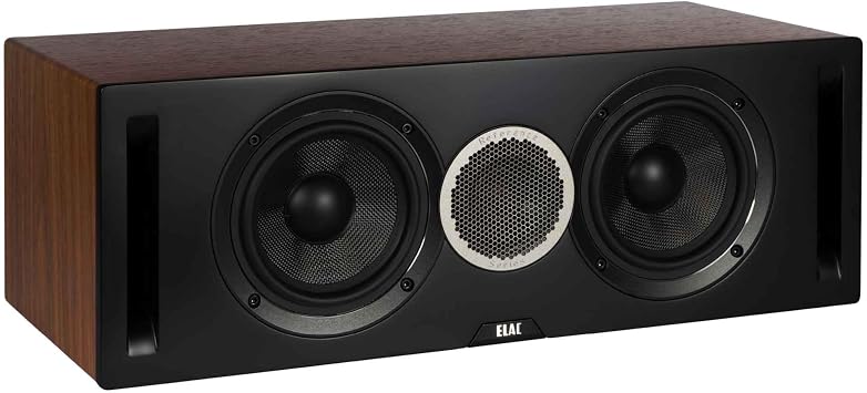 ELAC Debut Reference C5.2 Center Channel Speaker - Black Baffle, Walnut Cabinet