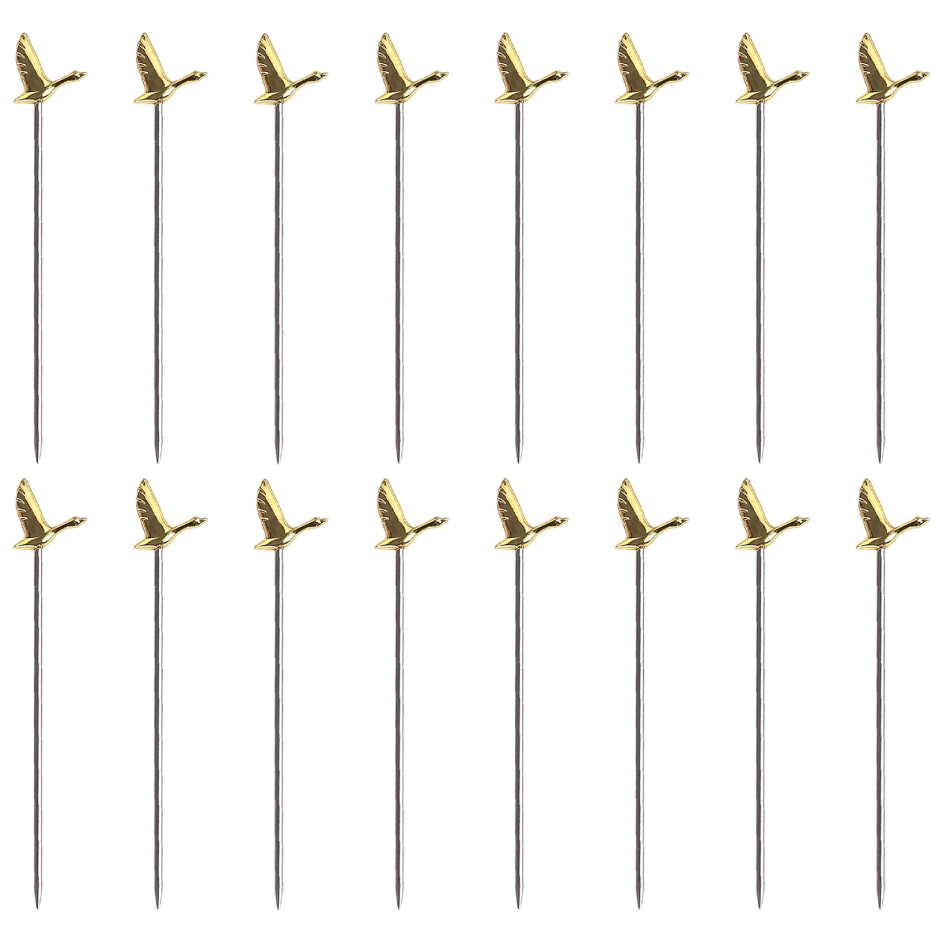 Pastoralist Golden 20Pcs Metal Cocktail Picks, Swan Stainless Steel Cocktail Skewers Martini Olive Sticks For Bar Barbecue Fruit| Picks