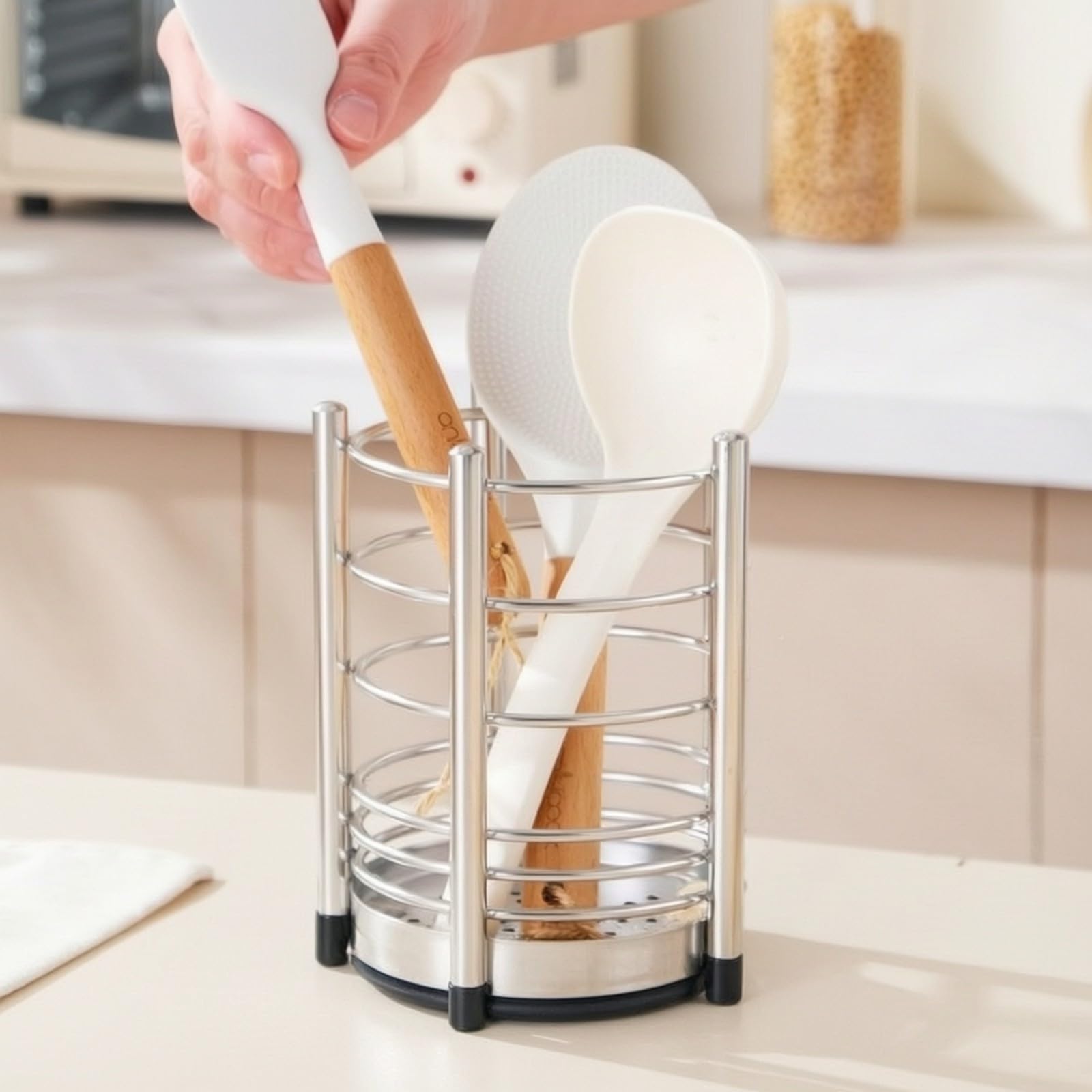 Scolaposate in Acciaio Inox Antiruggine Resistente Corrosione, Portaposate con Vaschetta Raccogligocce, Ben Ventilato, Portaposate da Lavello, per
