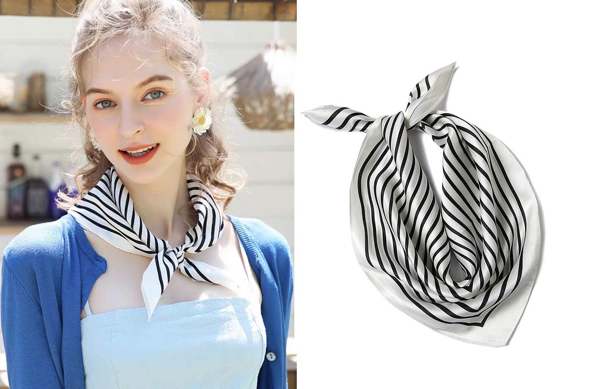 ANDANTINO Sciarpa lunga in 100% seta di gelso da donna, scialli grandi per foulard e collo, fasce per capelli oblunghe con confezione regalo