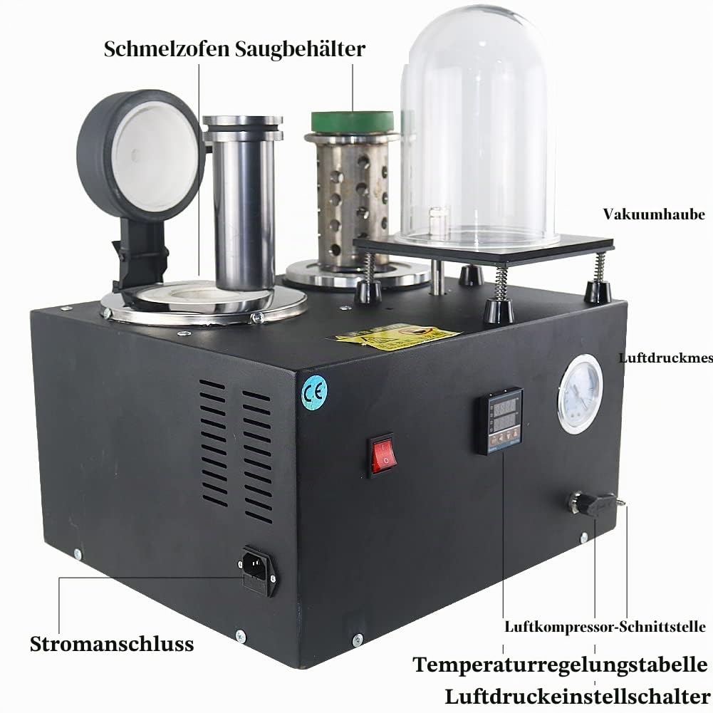 Guss-Vakuum- und Schmelzmaschine, digitales Display, hohe Temperatur, verfeinert, Edelmetall, Schmuckguss 220V