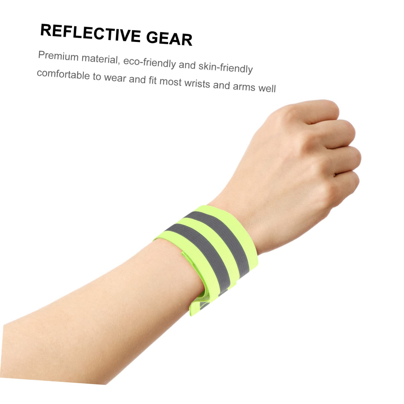 ibasenice Muñequera Reflectante Amarillo Bandas Reflectoras Reflexivo Deportes Banda De Brazo Pulsera Reflectante para Correr De Noche Brazaletes Poliéster