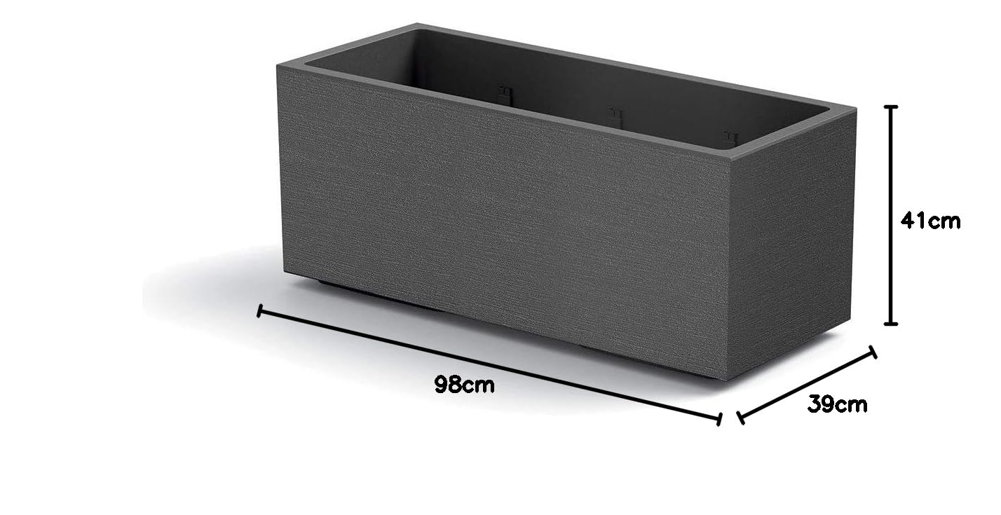 Vaso Fioriera Matheria da 100cm di Design Moderno (Antracite)