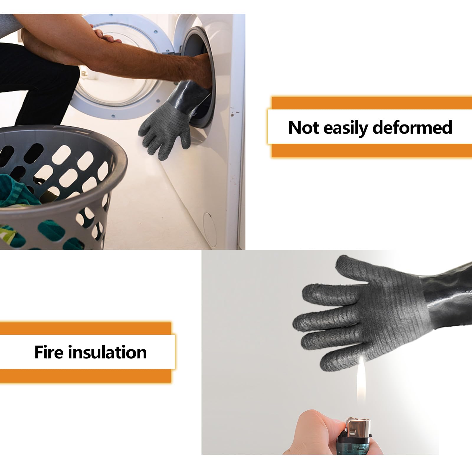 Guantes de barbacoa de -535.6 °C, guantes gruesos resistentes al calor, guantes de cocina impermeables para horno de cocina con gancho en S, parrilla/freidora/freidora Türkiye, guantes ignífugos,