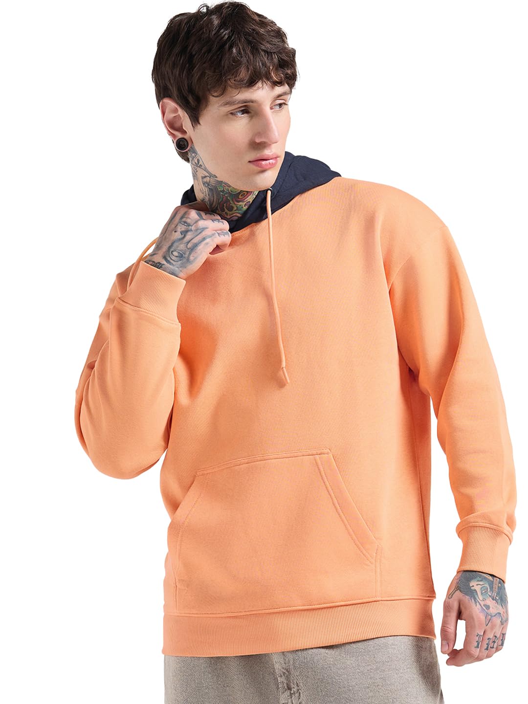 bewakoof Men's Cotton Blend Oversized Fit Hoodies | Hoodie for Men Winter Wear-picture-28