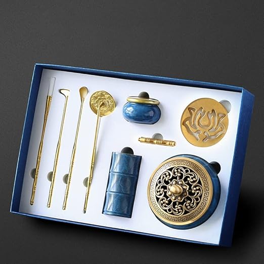 WUTTLE Brass Incense Making Set (no Spice) DIY Blue