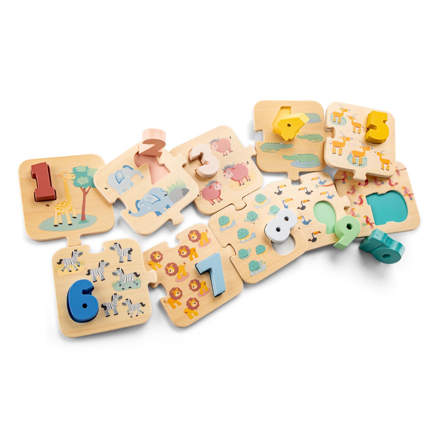 Woet Wooden Number Puzzle, FSC Certified Preschool Counting Toy for Toddlers 24 Months+ - Image 3