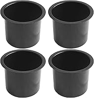 SEETOOOGAMES Jumbo Aluminum Drop-in Poker Table Cup Holders 4-Pack Black - Rustproof, Fits 3.25" Drinks & Phones
