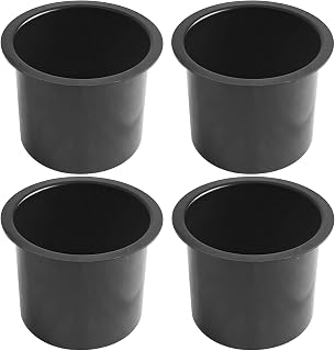 SEETOOOGAMES Jumbo Aluminum Drop-in Poker Table Cup Holders 4-Pack Black - Rustproof, Fits 3.25" Drinks & Phones