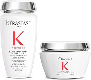 Kerastase Premiere Shampoo Van Decalcify, 8.5 fl oz (250 ml) + Mask, RAC Repair, 7.8 fl oz (200 ml) + Damage Repair Concertre Mini Size, 0.5 fl oz (15 ml) + 2 Sample Varieties (Euiru Lumiere Repair