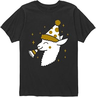 Instant Message - Llama with Party Hat - New Years Eve - Toddler Short Sleeve T-Shirt