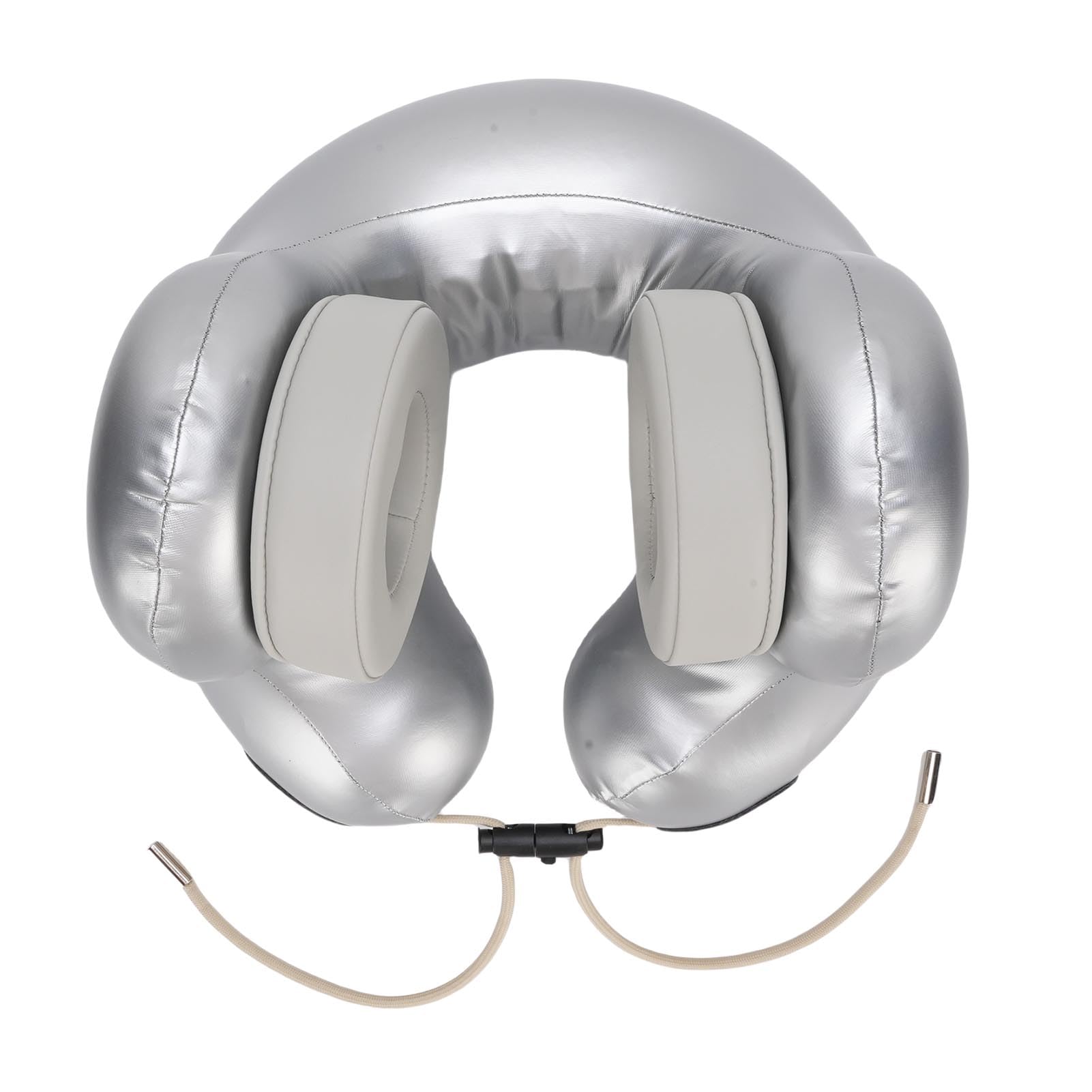 Asixxsix Oreiller Cervical de Voyage avec 5.2, Support de Cou à 360 Degrés, Chauffage Réglable 48-58 ℃, Coussinets d'oreille en Cuir protéiné Magnétique Détachables pour la Maison, Le