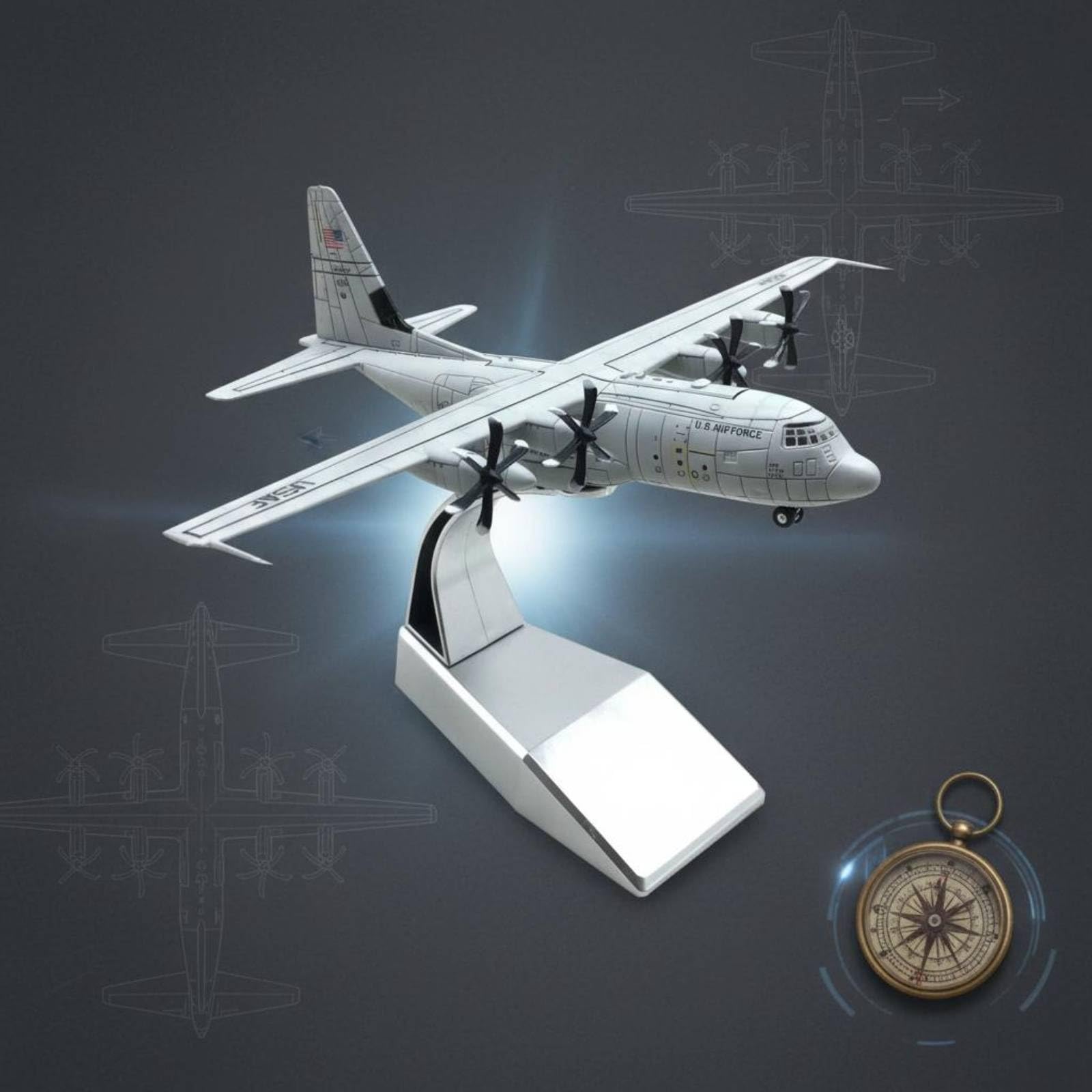 Qianly Modellino C-130J Super Aereo da Trasporto Tattico Statico modellino130J 1:200 Regalo Perfetto Modello Giant:200 per Appassionati di Aviazione