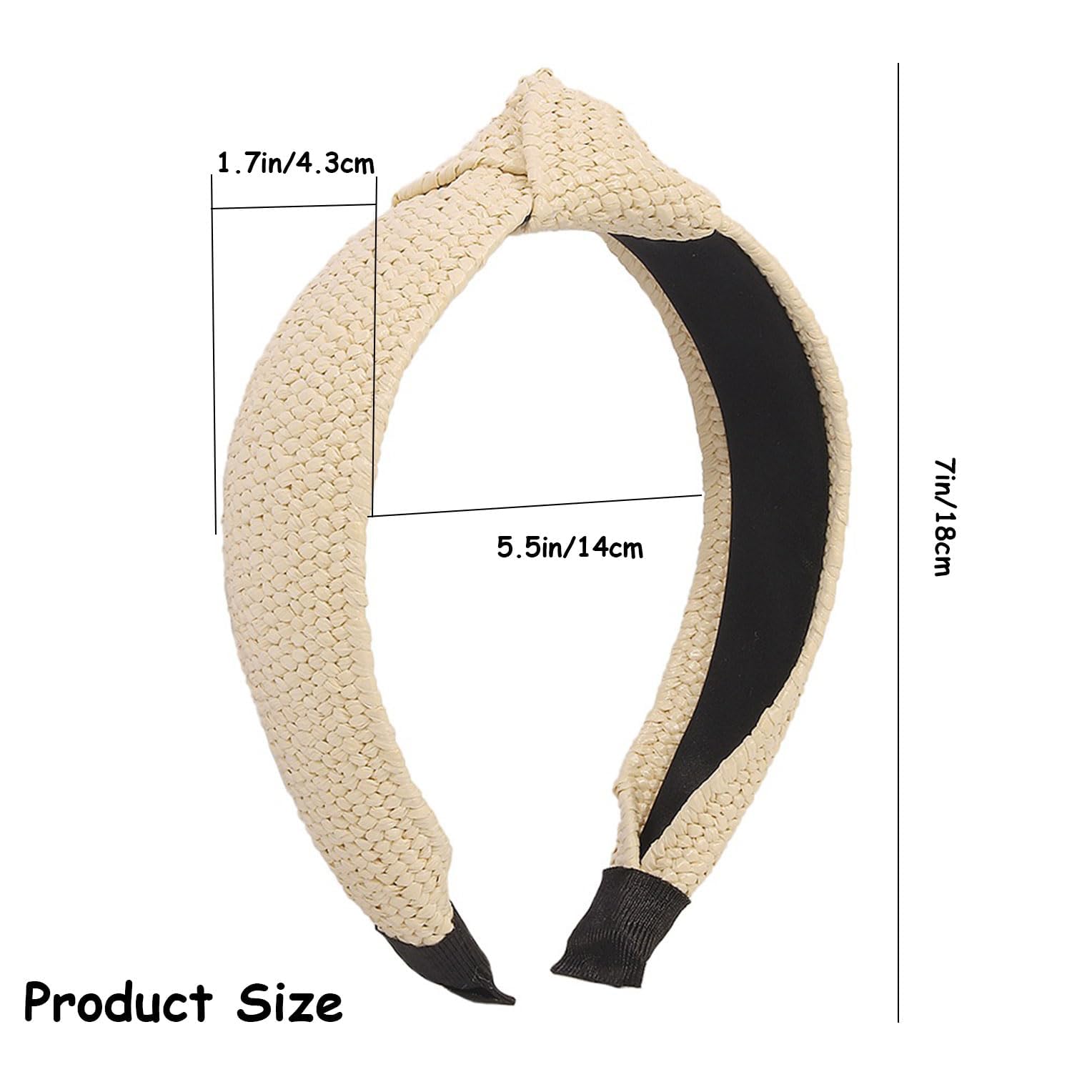 Dolce & Gabbana Raffia Headband Wide Hairband Women Beige Hair Accessories Tobatoba 4Pcs Rattan Raffia Headband Set for Women - Summer  main image 2