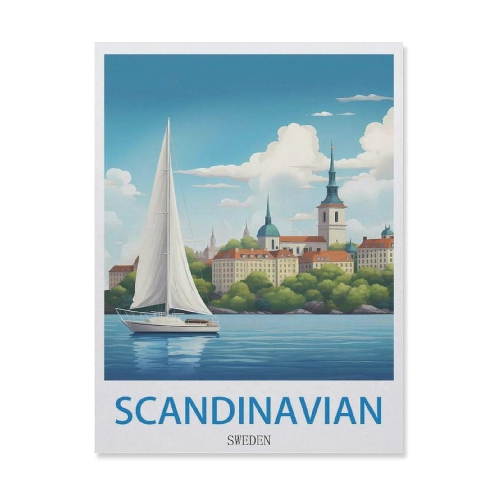 Funny Metal Tin Signs，Scandinavian Sweden，Bar Club Cave Home Kitchen Rustic Travel Metal Signs Wall Art Decor(30x40cm）12x16 inch-EF95