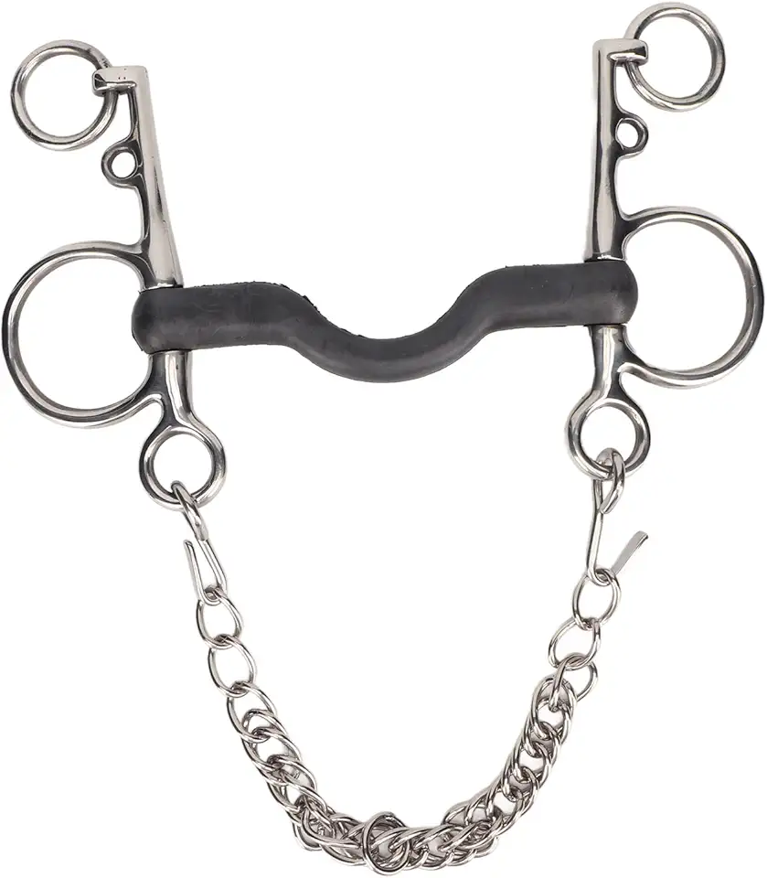 Bocado de cavalo, bocado de cavalo de aço inoxidável, bridão de boca de cavalo à prova de ferrugem seguro para acessórios de cavalo (127MM)