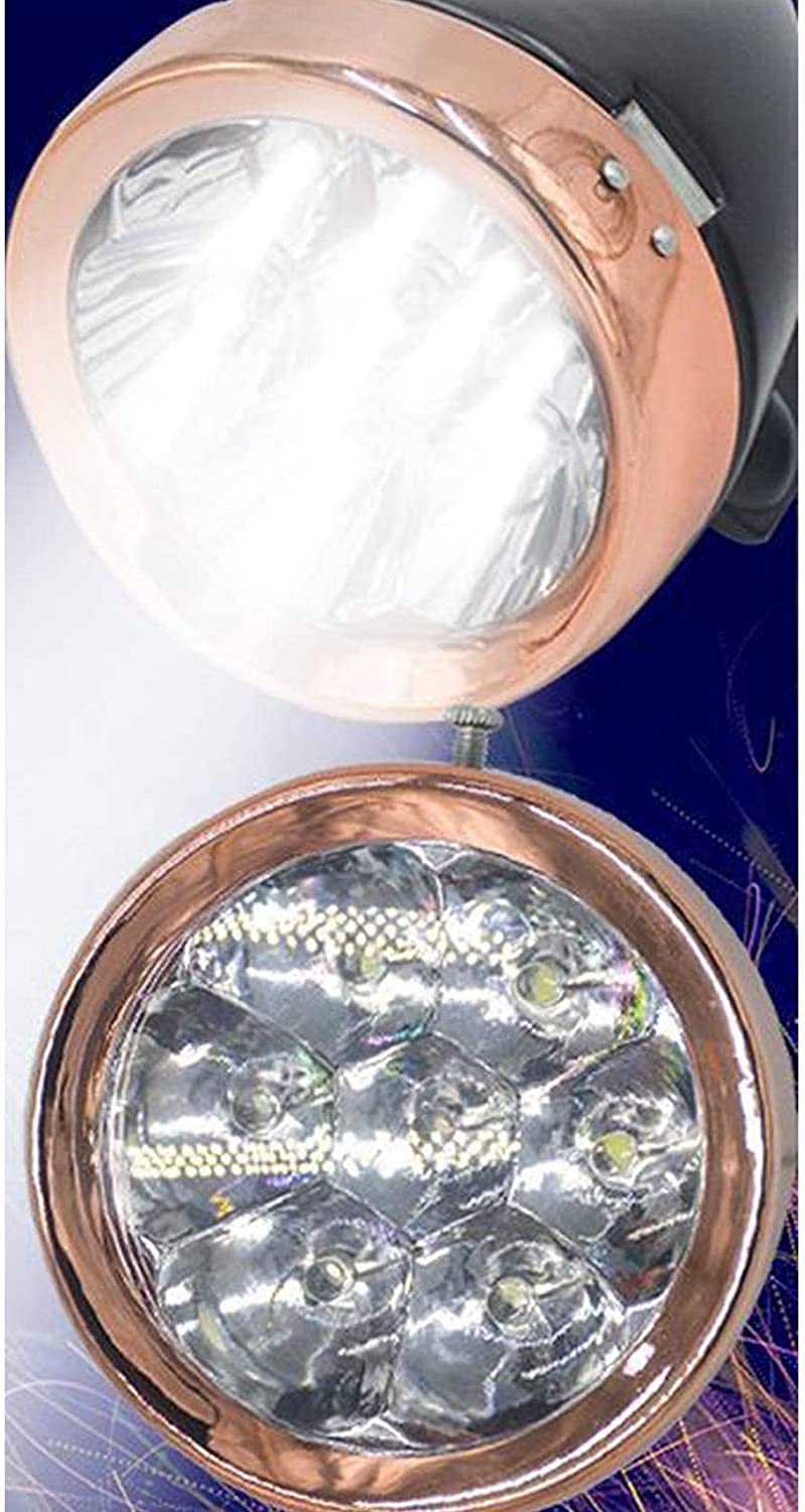 Retro usprawnione głowica rowerowa Super jasny LED Metal Chrome Rowery Reflektor