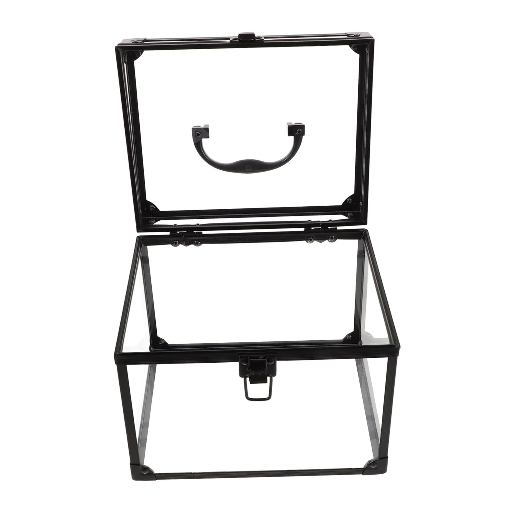 Mikinona Large Capacity Locking Makeup Box with Mirror Travel Jewelry Organizer Biometric Lock Beauty Case for Women