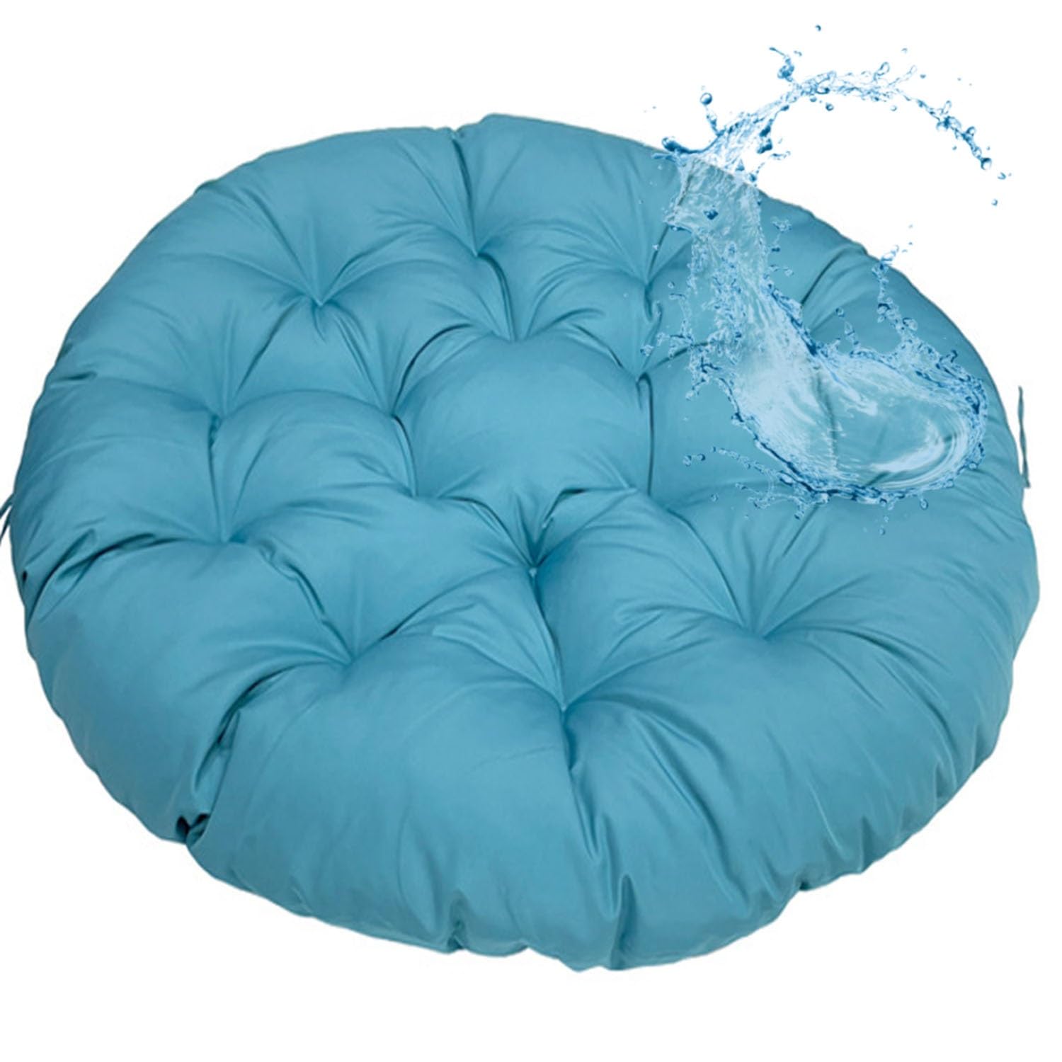 Coussin pour Fauteuil Papasan - Rond diamètre 40/50/60/80/100/120 cm épaisseur 10 cm Coussin de Siège Imperméable, extérieur/intérieur - Coussin de Sol pour Meubles de Jardin(Bleu,60x60cm)