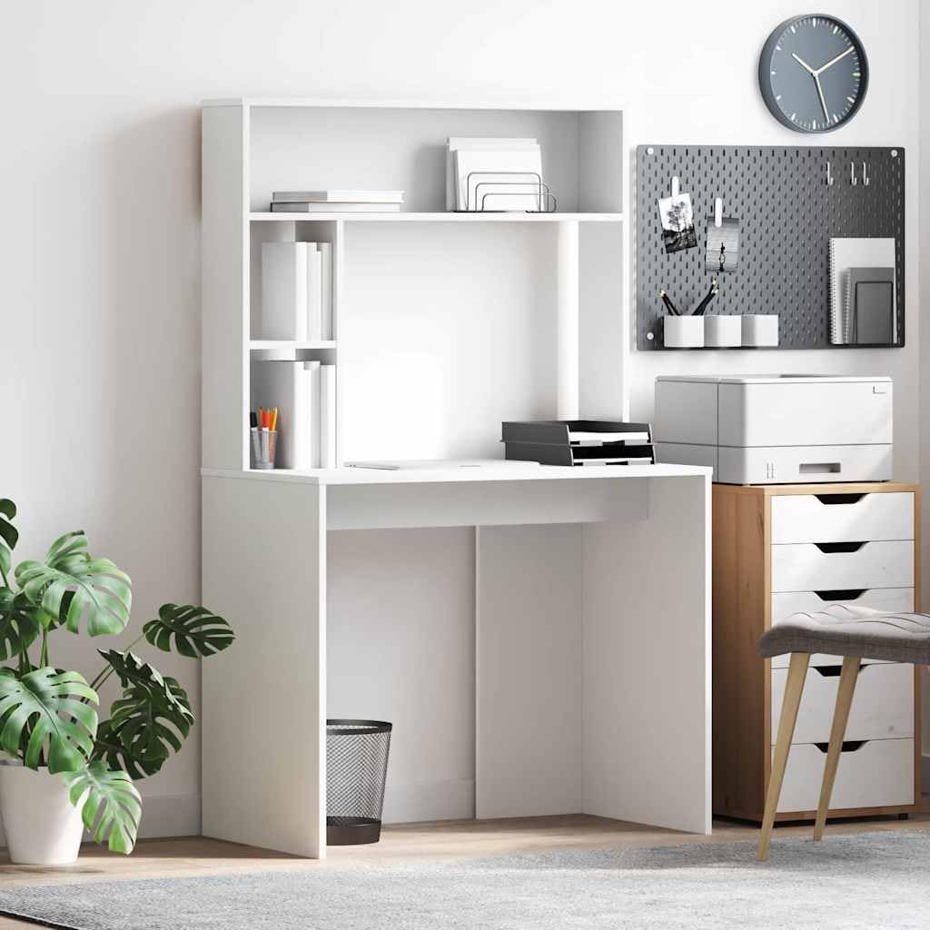 vidaXL Escritorio con Estante 91 x 50 x 149 cm Madera de ingeniería, Sala, Escritorio Moderno, Compacto, Mesa de Estudio, Espacio Duradero, Funcional y Estiloso
