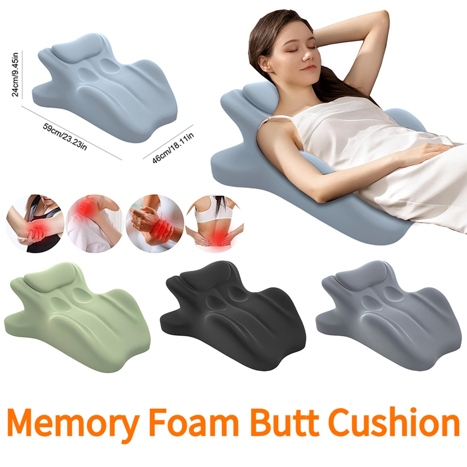 Coussin de couple New Experience 27 positions ergonomique en mousse à mémoire de forme 39x59x46cm Noir