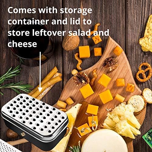 TM102 Cheese Grater with Container and Lid, Graters for Kitchen Manual Hand Grater with Storage